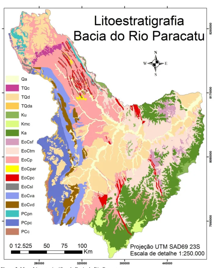 Figura 2. Mapa Litoestratigráfico da Bacia do Rio Paracatu 