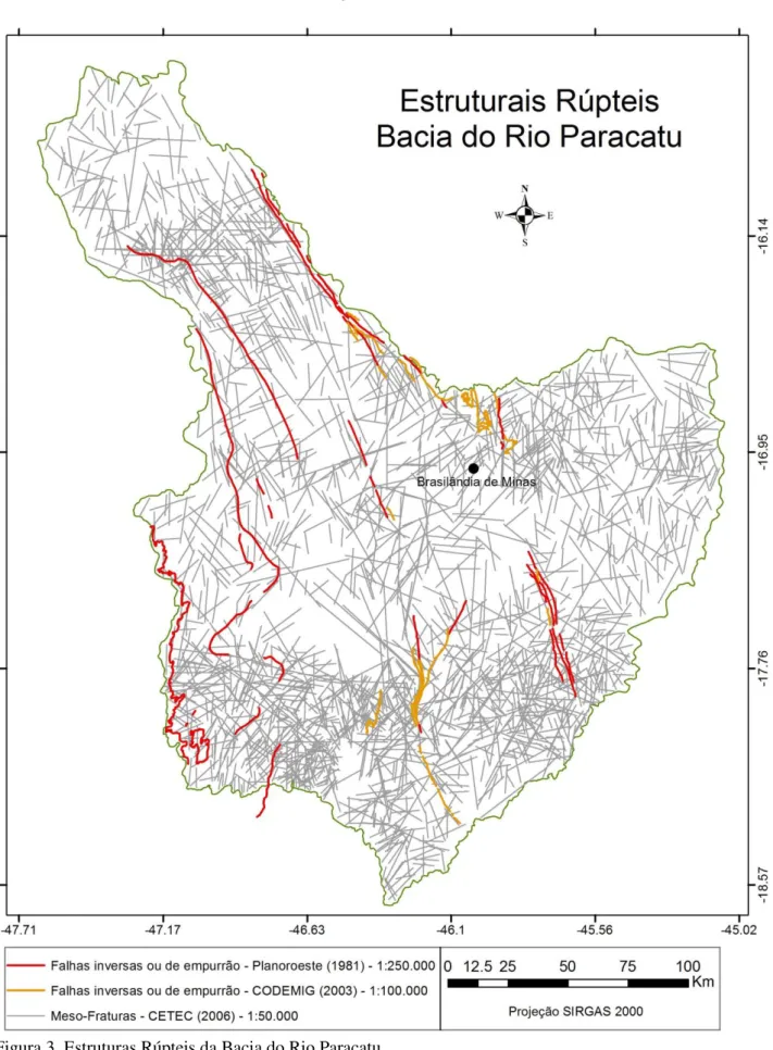 Figura 3. Estruturas Rúpteis da Bacia do Rio Paracatu 