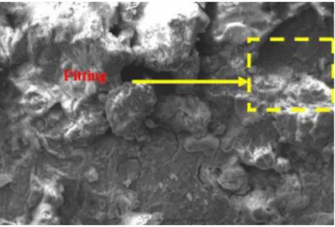 Figure 4. Pitting corrosion on tin surface 