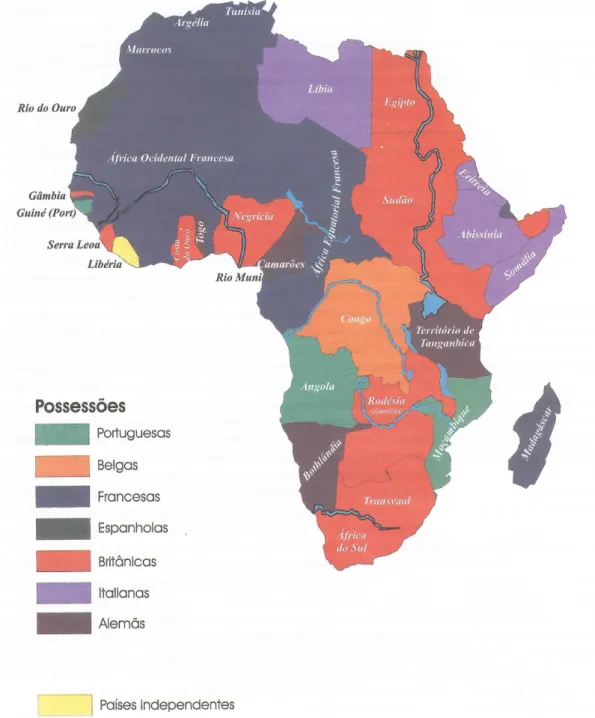 Figura 1 - Carta Política de África em 1914. 