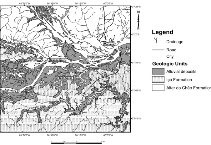 Fig. 4 – Geological map of the study region (1:2,500,000) according to Bizzi et al. (2001).