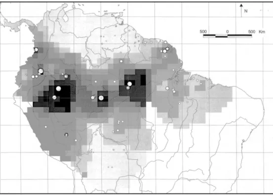 Figure 3. Location of Amazonian terra firme (TF) plots used in the analysis of tree alpha-diversity