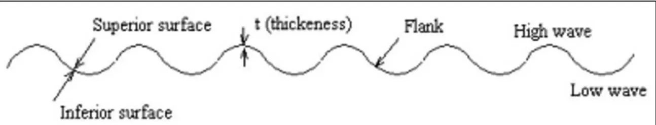 Figure 1. Cross section of the sheets considered in the numerical models.