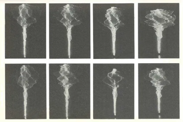 Figura 11.  Oscilogramas de oito notas curtas tocadas em staccato em um trompete (SCHAEFFER, 1966, p.215)
