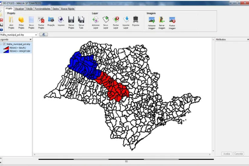 Figura 3.2 – Mesorregiões de Araçatuba/SP e Bauru/SP.  