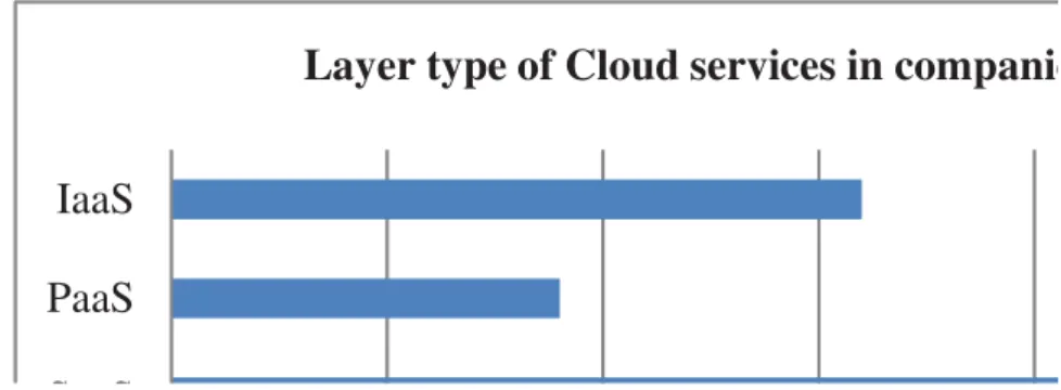 Fig. 4 - Layer type of Cloud services in companies surveyed 