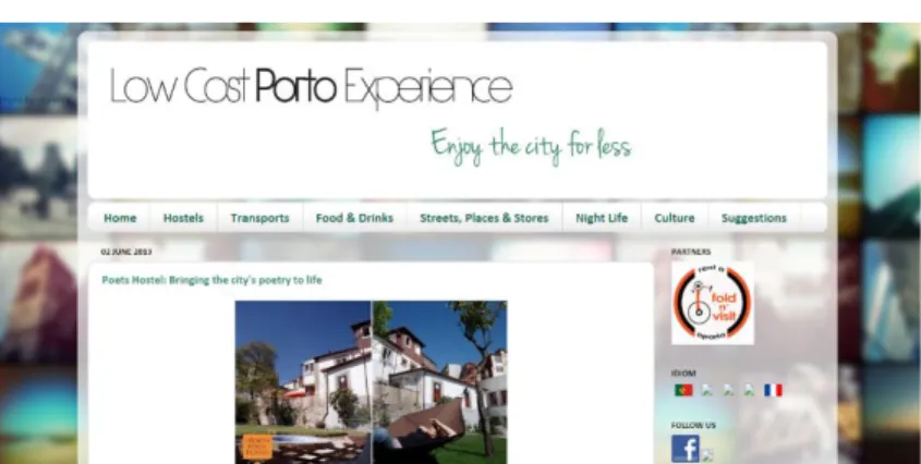 Figura 31 - Blog concorrente Low Cost Porto Experience 