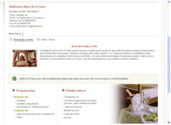 Fig 20 Promoção especial dos Paradores “habitaciones únicas” (fonte: site Paradores) 