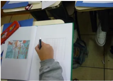 Fig 32 - Aluno durante a tarefa. 