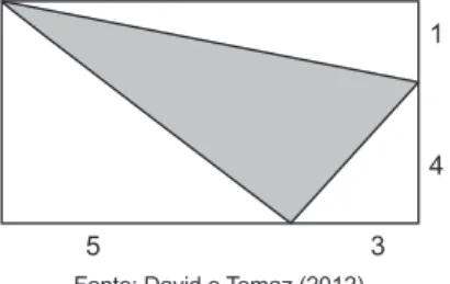 FIGURA 1 – Desenho proposto pelo professor para o cálculo da área do triângulo sombreado.