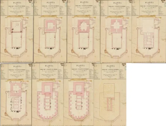 Figura 4 - Conjunto de plantas da Torre de Belém  Autores: Maximiano José da Silva Serra – 1825  Fonte: Biblioteca Geral do Exército 