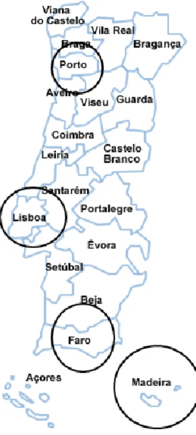 Figura 14 : Mapa Portugal (distritos). 