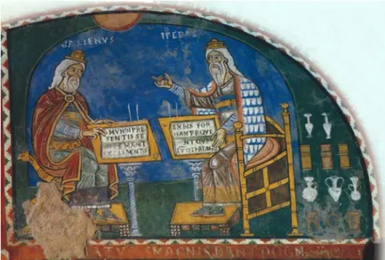 Figura 2 - Galeno e Hipócrates numa pintura na Catedral de Agnani (Século XIII) 34 . 