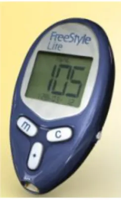 FIGURA 2  –  Biossensor comercial de glicose  (“FreeStyle Lite® Blood Glucose Monitoring System”,  [s.d.])