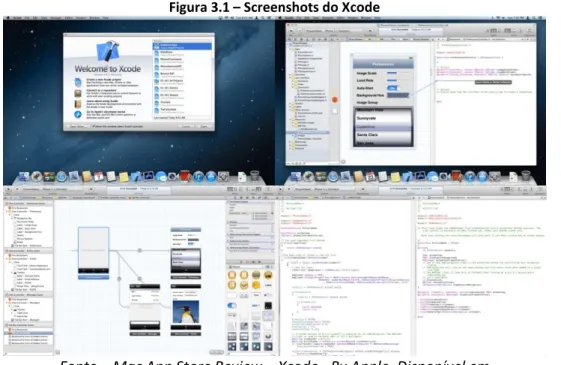Figura 3.1 – Screenshots do Xcode 