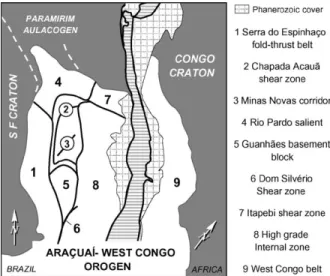 Fig. 4. Structural domains of the A-WC orogen.