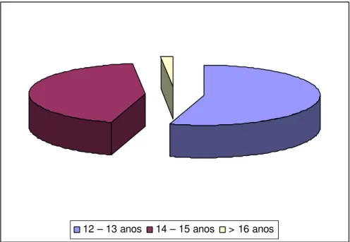 Gráfico 2 – Representação gráfica da distribuição de frequências em função da  idade 