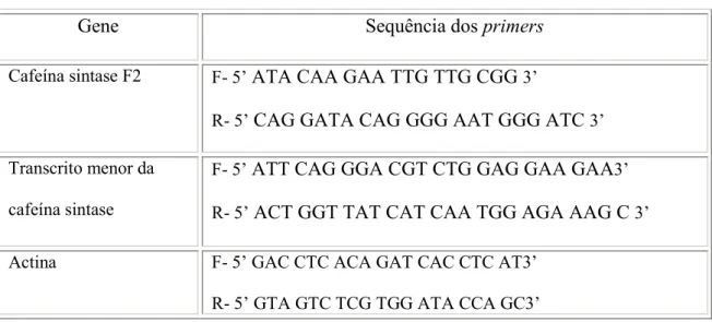 Tabela 3. Genes, e respectivos  , cuja expressão foi analisada por RT-qPCR. 