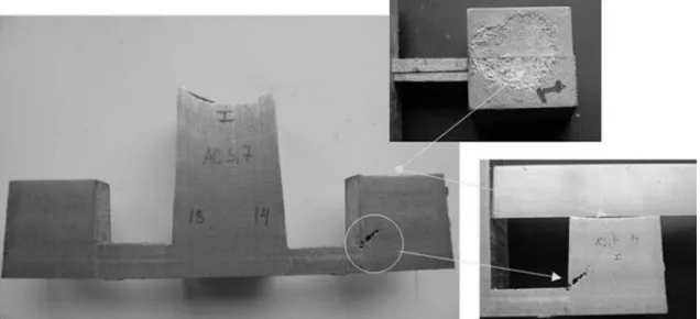Figure 2.3 - Detail views from 14 mm section, showing the surface sink and surface connected porosity,  AlSi7