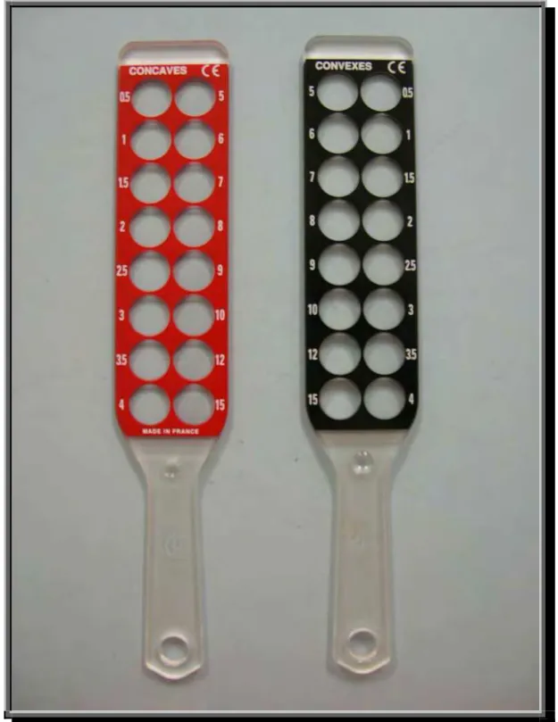 Figura 5 - Par de Réguas de Esquiascopia L2 Convexa e Côncava, Luneau  Ophtalmologie.