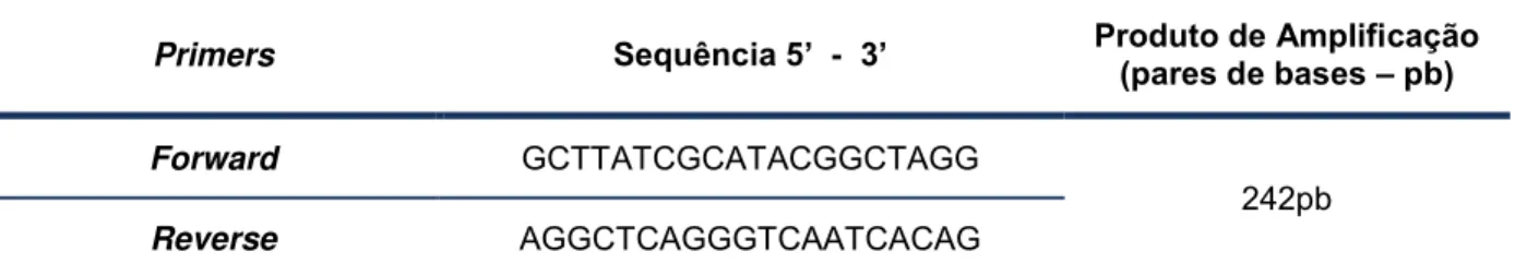 Tabela  1.  Sequências  dos  primers  forward  e  reverse  para  amplificação  da  região  do  polimorfismo  rs12979860  do gene da IL28B