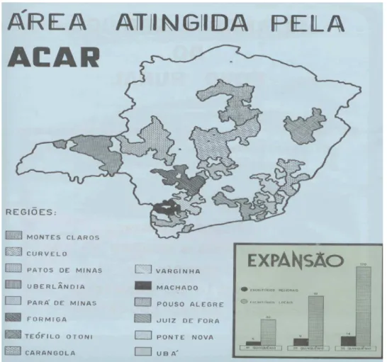 FIGURA 1 – Área atingida pela ACAR - 1964 