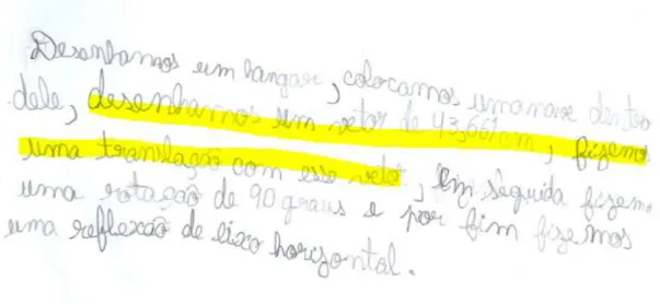 Fig. 24 - Resolução do par G1 para a questão 6 do pós-teste - translação 