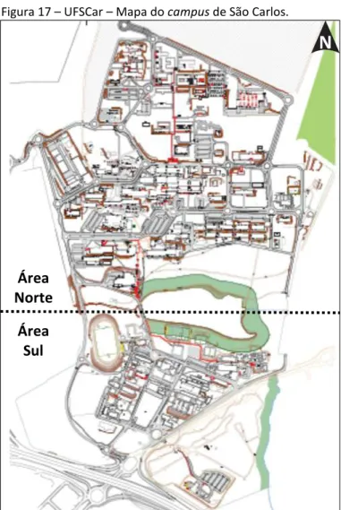 Figura 17 – UFSCar – Mapa do campus de São Carlos. 