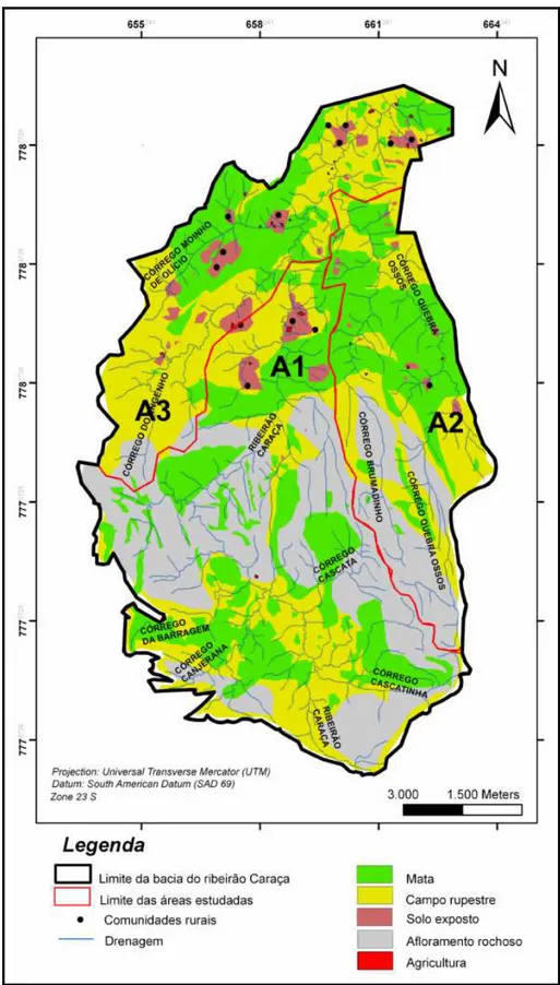 Figura 3.2 - Mapa de uso e ocupação do solo e cobertura vegetal da década de 70. 