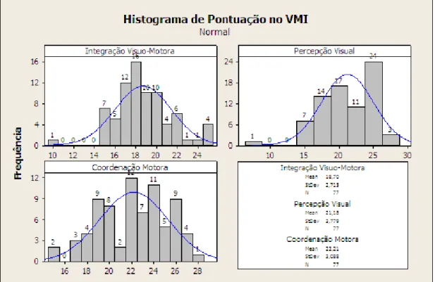 Gráfico 1: Histograma da pontuação obtida no VMI