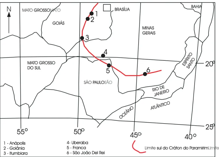 Figura 20 – Limite do Cráton do Paramirim definido com base em dados gravimétricos (DAVINO, 1979 - -Modificado).