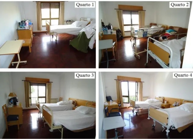Figura 3-5: Imagens dos compartimentos do lar de idosos 1 selecionados para estudo 