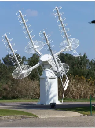 Figura 1.1 Conjunto de antenas helicoidais utilizado em rastreamento de satélites.