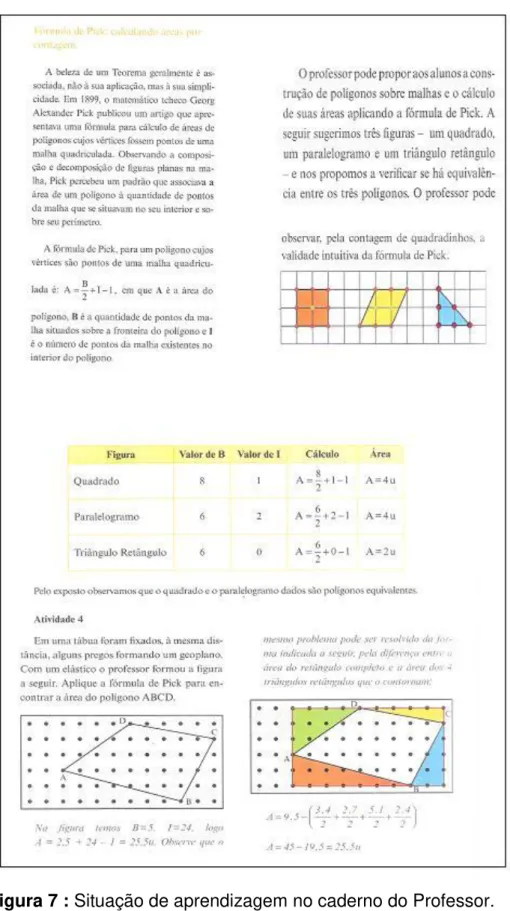 Figura 7 : Situação de aprendizagem no caderno do Professor.   . Fonte: Secretaria estadual de Educação 2008