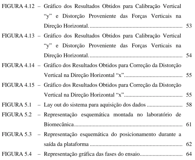 FIGURA 4.12 –  Gráfico dos Resultados Obtidos para Calibração Vertical 