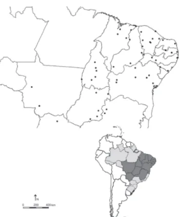 Figure 10. Known distribution of Acanthoscurria natalensis.