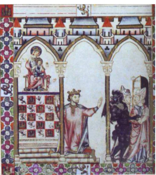 Figura  1  -  Afonso  X,  entre  seus  colaboradores,  na  miniatura  de abertura do Códice Escorial rico (T)