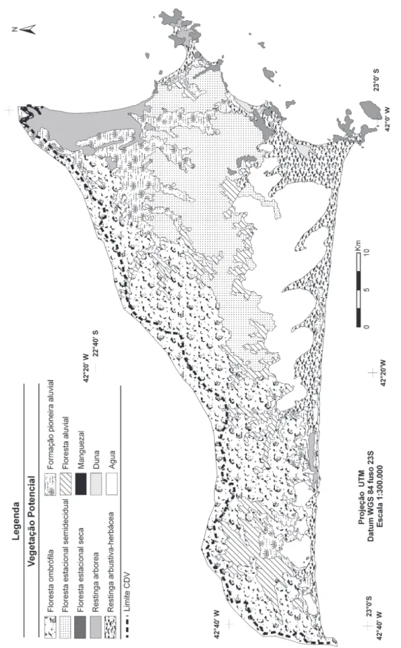 Figura 3 – Mapa da vegetação potencial da área de CDVCF.