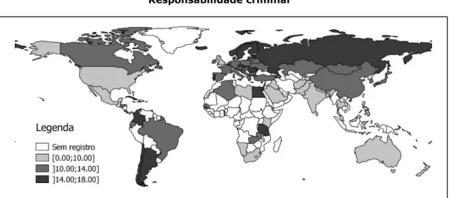 Tabela 2   Responsabilidade criminal  Estatística  Cipriani  (2009)  Hazel  (2008)  N°  193  97  Mín