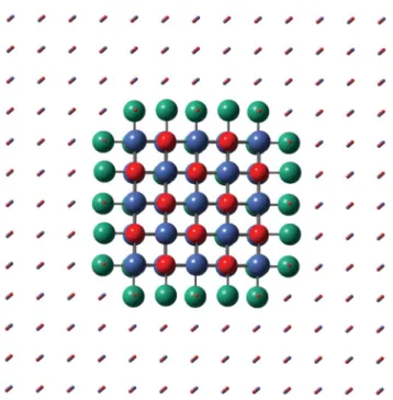 Fig. 1 Normal to the surface view of the embedded cluster used to model the MgO(100) surface