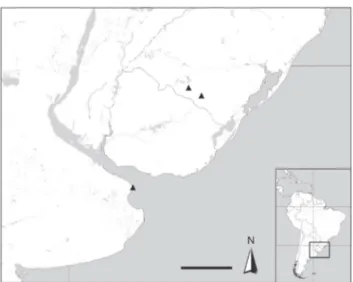 Figure 12. Distribution of Misumenoides athleticus comb. nov. in southern of South America