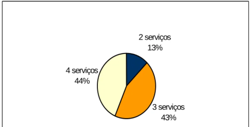 GRÁFICO 7: Número de serviços da Internet utilizados pelo usuário 