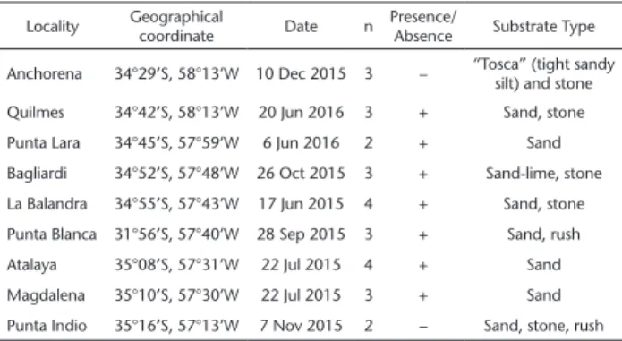 Figure 3 compares the size distribution values published  by Darrigran and Maroñas (1989) with those from this work  (2015/2016)