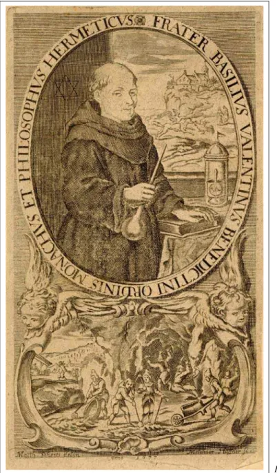 Fig. 22  Basilius Valentinus. Gravura de Mechior Haffner, 1677. 