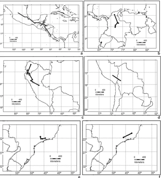 Figura 1 – Trazos individuales de las especies de Galianthe subgénero Ebelia – a. G. angulata; b