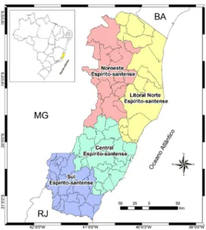 Figura 1 – Mesorregiões geográficas do Espírito Santo. 