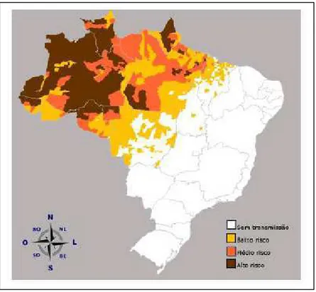 FIGURA  2:  Mapa  de  risco  da  malária  por  município  de  infecção,  Amazônia Legal, 2008