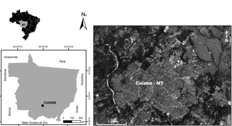 Fig. 1 - Location of the City of Cuiabá, State of Mato Grosso, Brazil.
