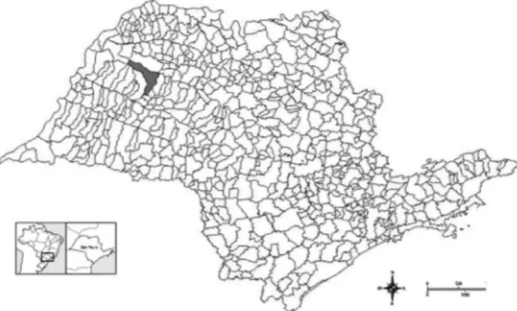 Fig. 1 - Location of the municipality of Araçatuba. State of São Paulo, Brazil.