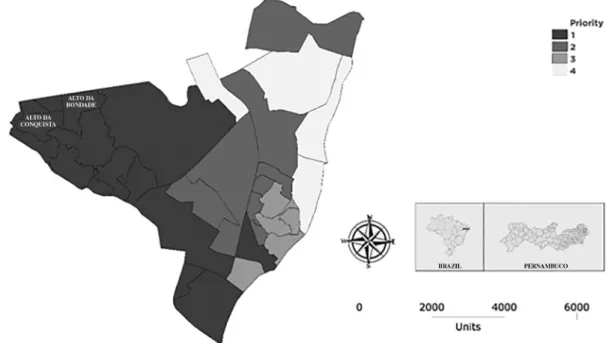 Figure 1 - Map of the priority areas for the elimination of filariasis.